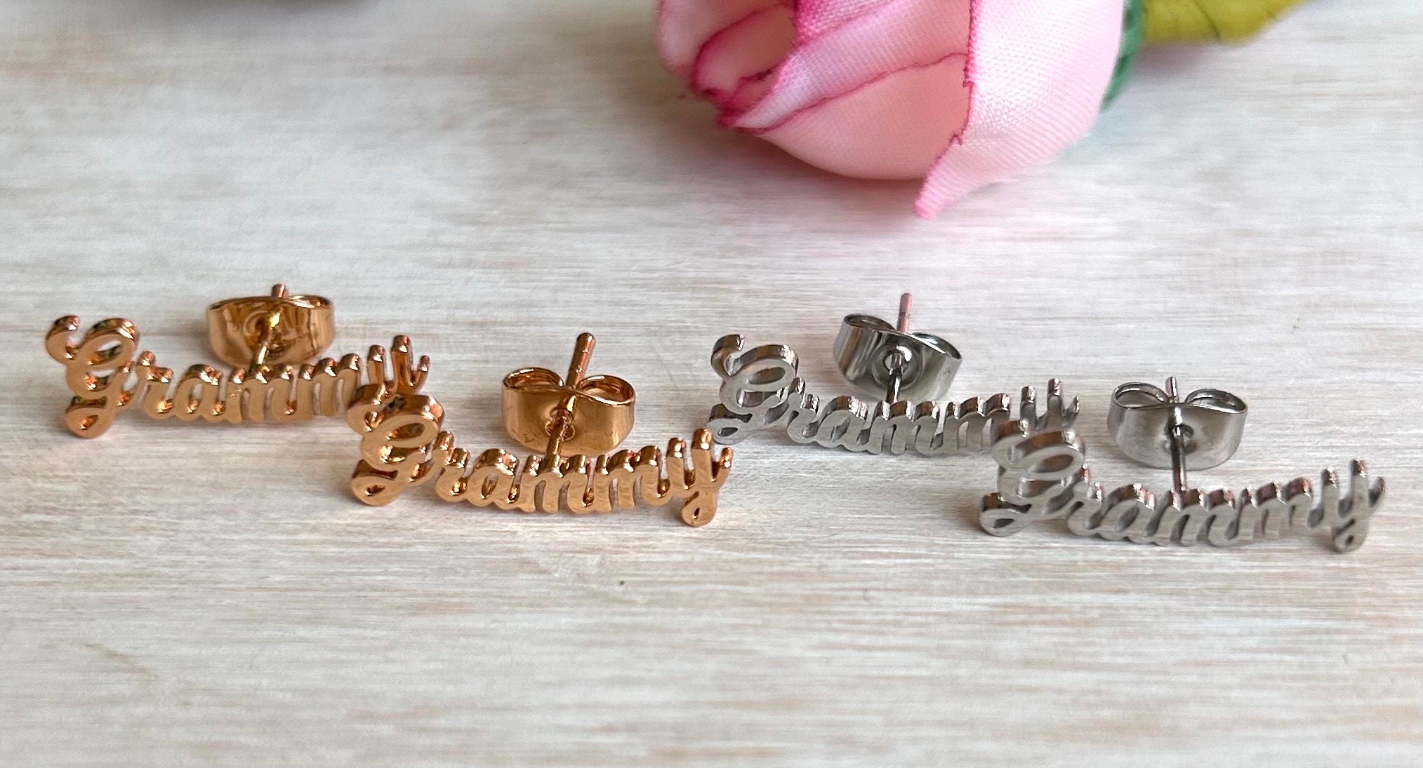 Gold earrings for grandmother deals