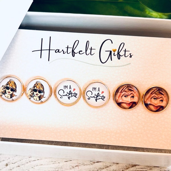 Swiftie Earring Gift Set For Her Taylor Stud Earrings Swiftie Earrings Swift Gift Swiftie Gifts Eras Tour Graduation Gift for Swiftie