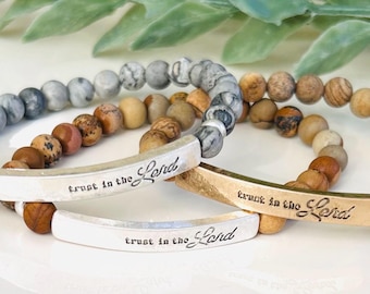Trust in the Lord Bead Bracelet Jesus Bracelet Christian Gift Bead Bracelet