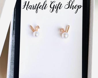 Freshwater Pearl Rabbit Earrings Easter Bunny Decor Jewelry - Temu