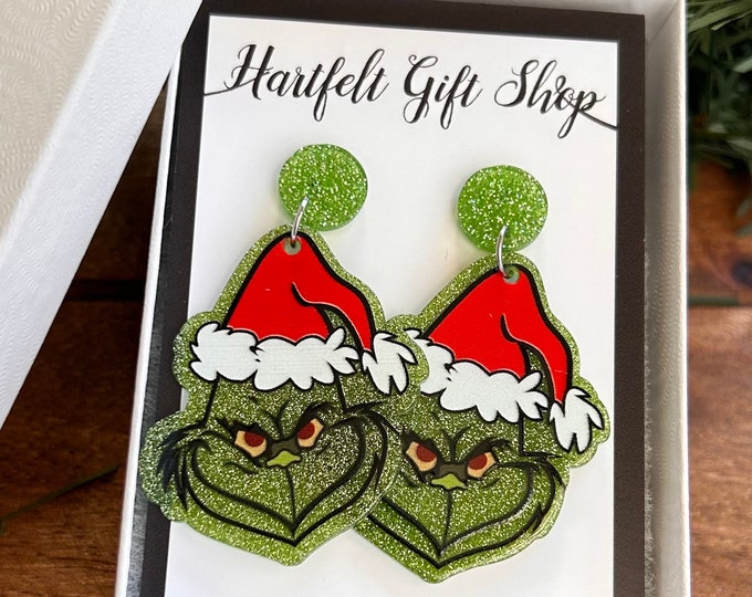 Earrings Inspired by How the Grinch Stole Christmas Featuring the