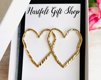 Heart Earrings Heart Jewelry Gold Heart Earrings Gold Earrings Statement Earrings Silver Earrings Silver Heart Earrings