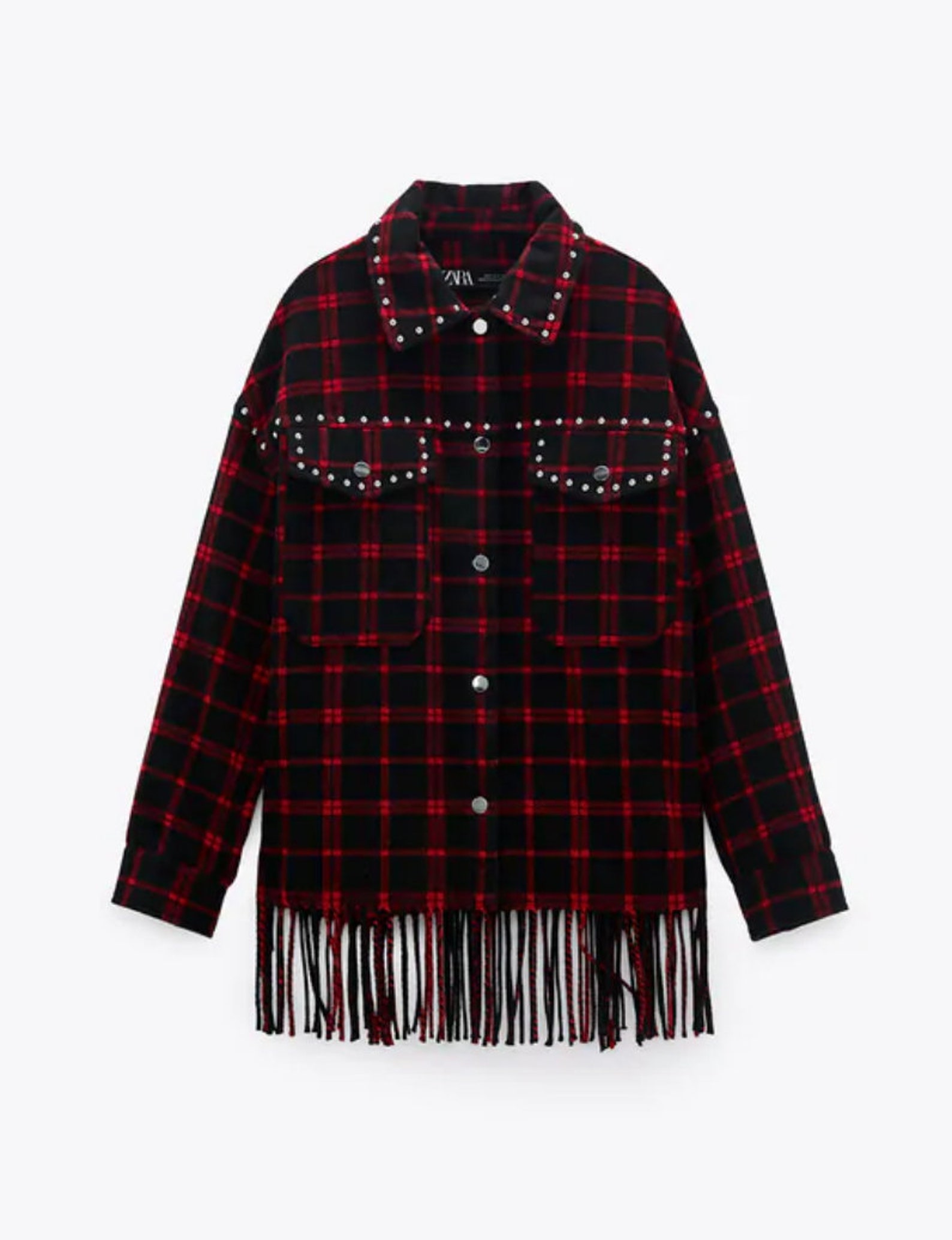 red and black overshirt
