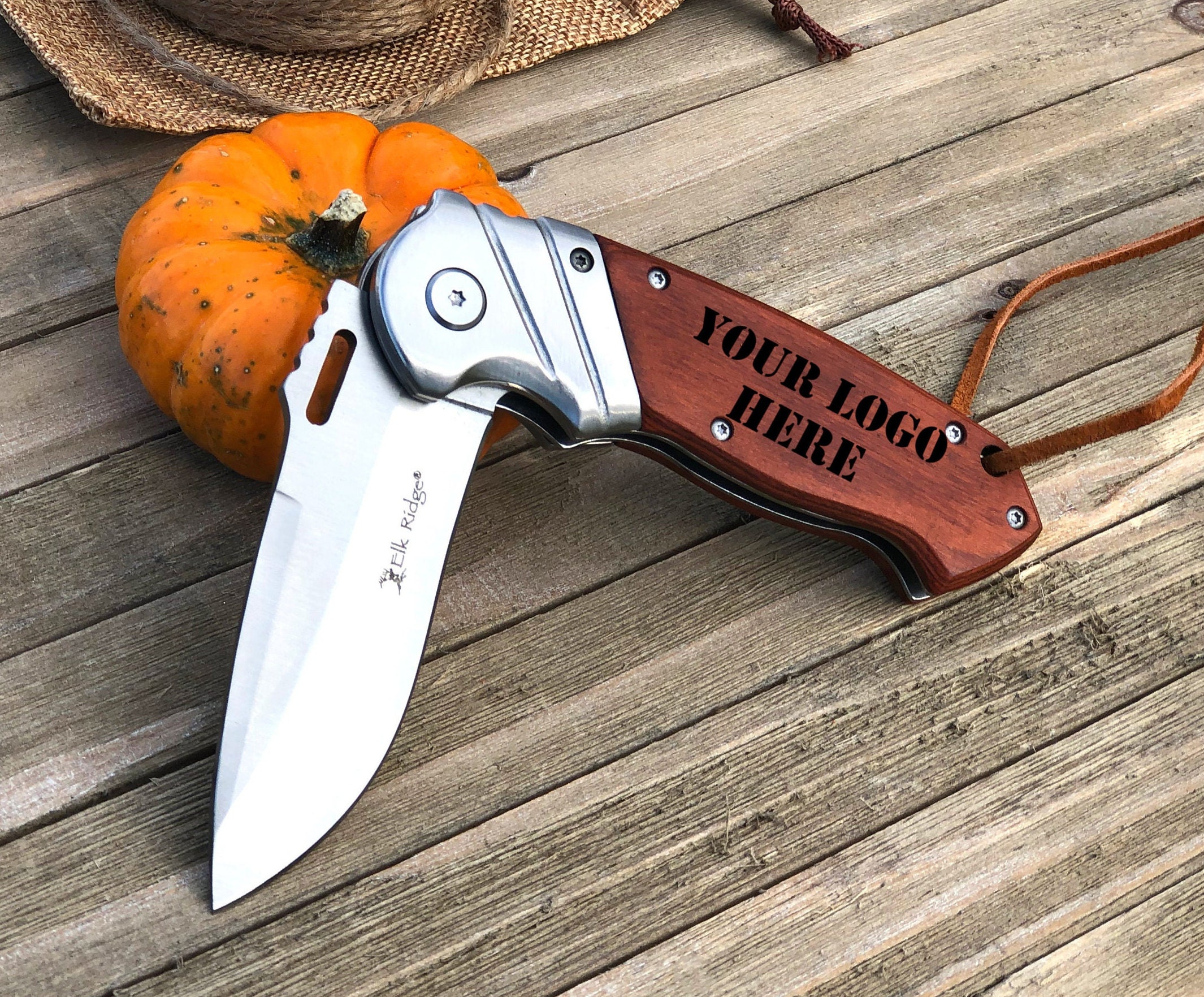 Engraved Logo Knife: Personalized Pakkawood Handle, Bulk Corporate Engraved Logo Knife: Personalized Pakkawood Handle, Bulk Corporate