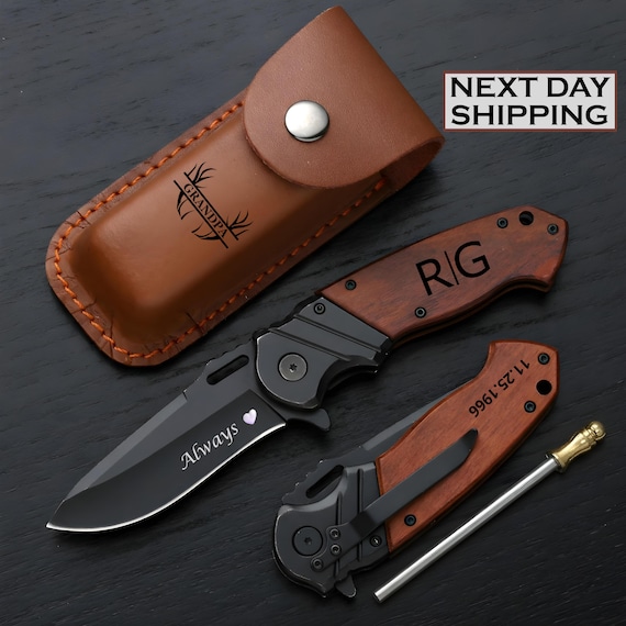 Personalized Pocket Knife, Groomsmen Gift, Custom Boyfriend Gift for him, Gift for Dad Valentines Day Gift Anniversary Gift Father Days Gift