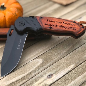 Gift for Husband, Personalized Gift, Engraved Pocket Knive, Folding Knive, Birthday, Anniversary, I love you more