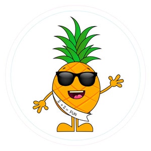 Sticker - Male Pineapple Swinger - 2+2= Fun -  Way Cool In Sunglasses