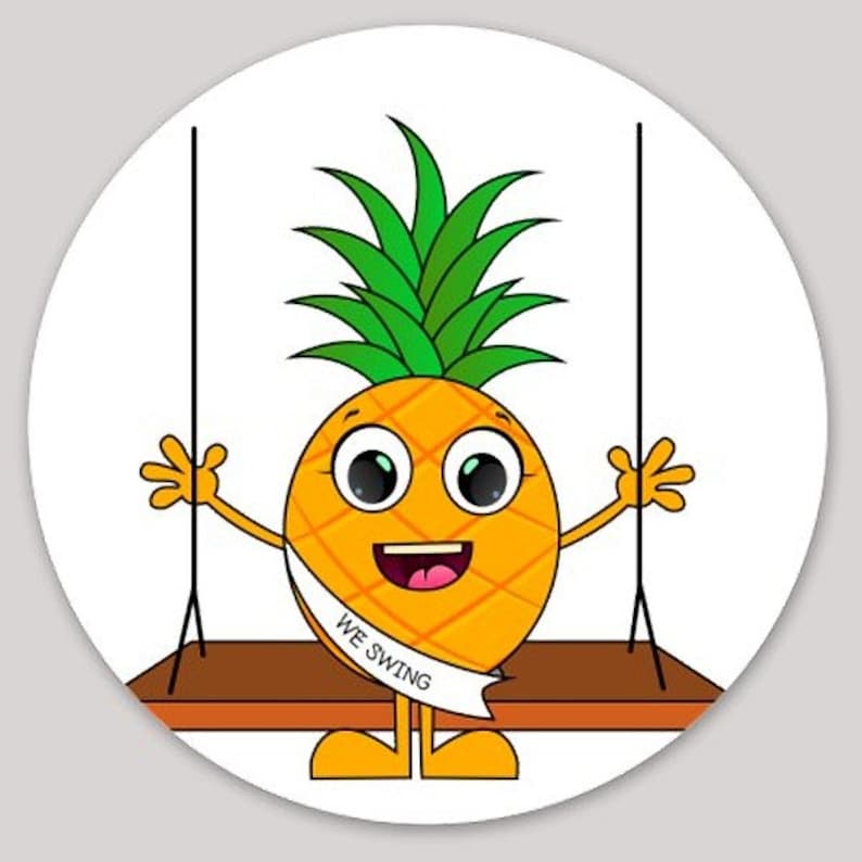 Sticker We Swing Male Pineapple Swinger On Swing Tell The World You Re Ready For Fun We Swing Male