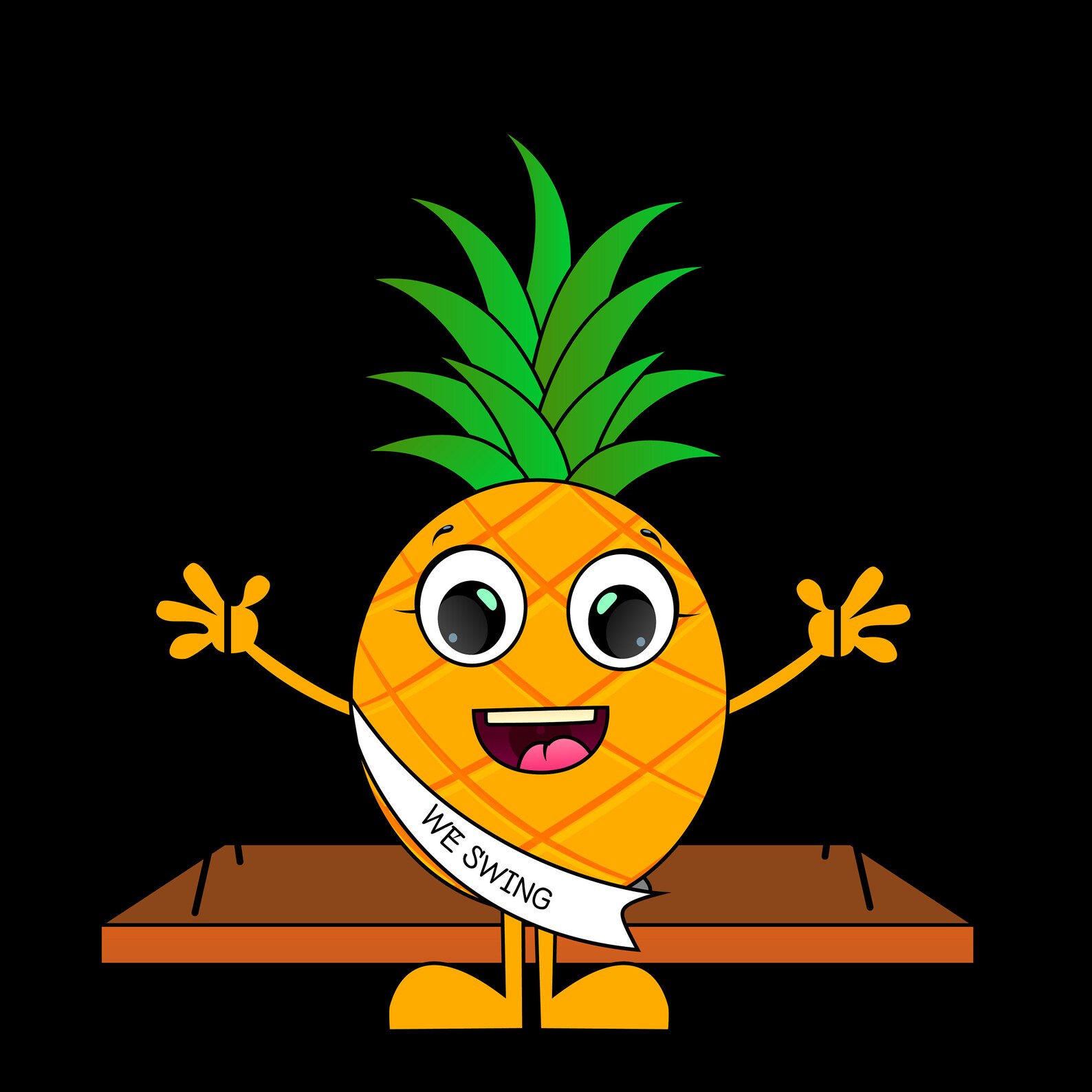 Sticker We Swing Male Pineapple Swinger on Swing Tell the World You're