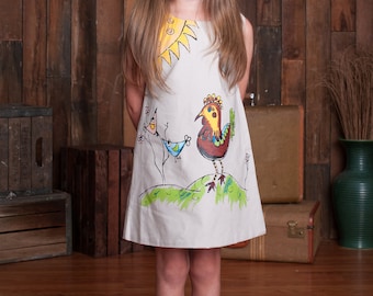 Hand painted girls dress