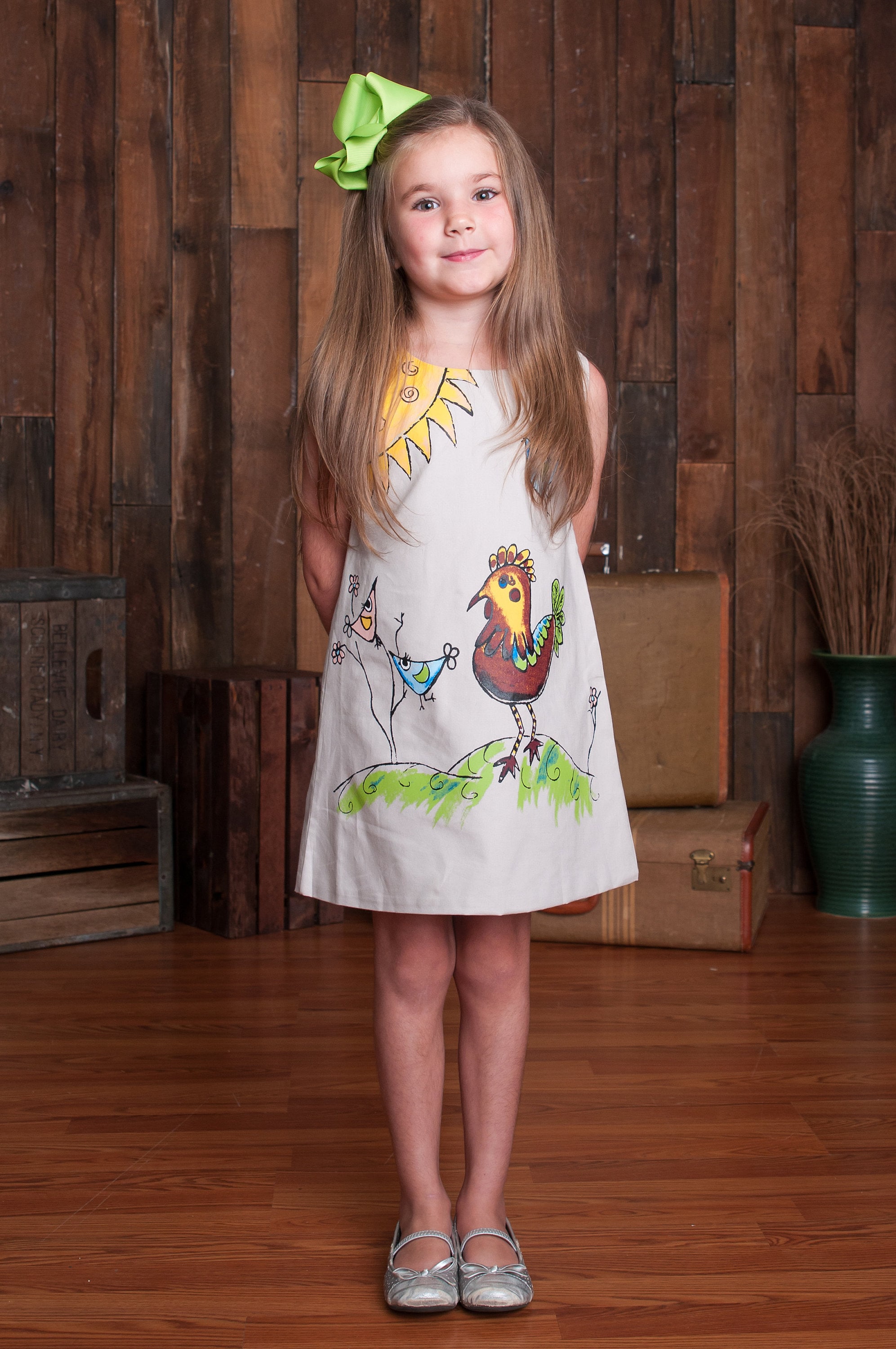 knee length dresses for ladies Linen Cocktail Dress with Handmade Embroidery Kai