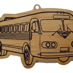 Flxible Highway Bus Christmas Ornament Laser cut Wood Collectible Front  Clipper