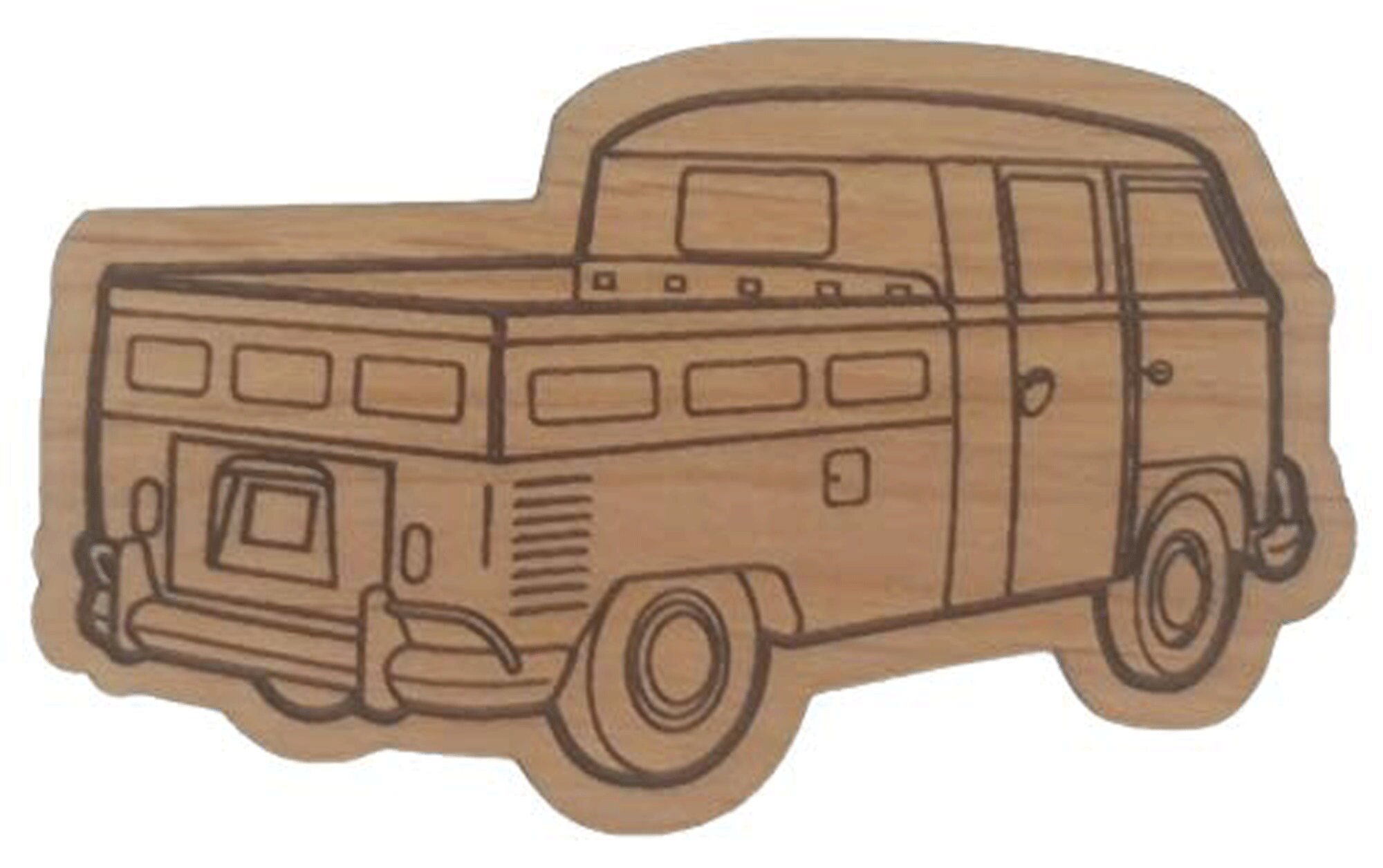 double cab wood fridge magnet transporter type 2 German utility pickup truck 2 2 door