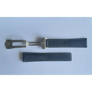 monaco 20mm deployment black leather bracelet band buckle clasp for tag heuer watch
