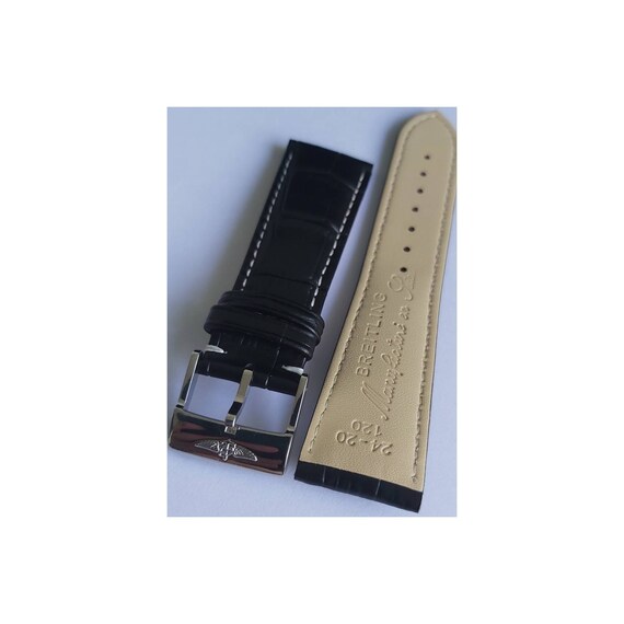 24mm Black Breitling Watch Band Bracelet Strap Watch Stainless