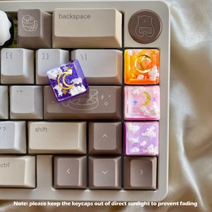 Customize Cloud Moon Sky Keycap ombre sunset dawn
