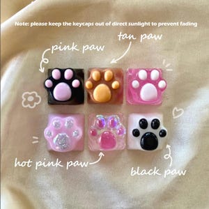 Cute Cat Paw Keycap, Custom Color, Resin Keycap, Handmade Mechanical Keyboard Keycap, Cherry Switch