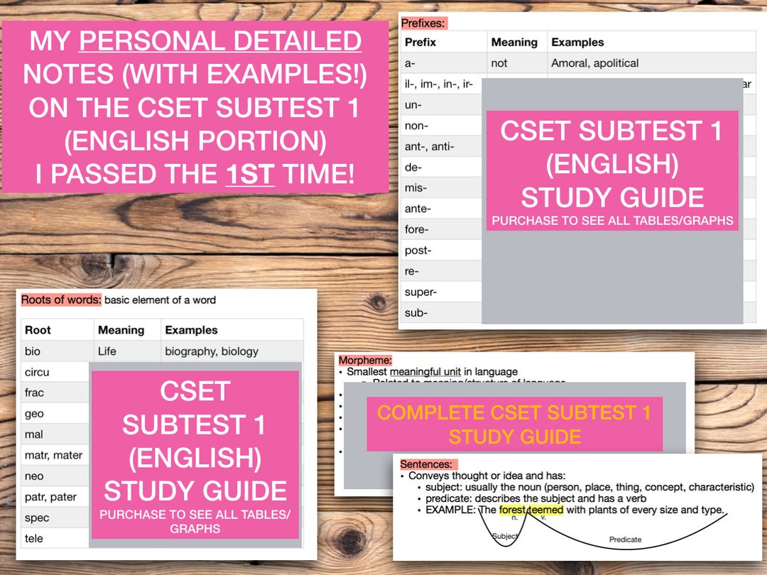 CSET SUBTEST I Study Guide printable PDF Download Etsy UK