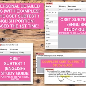 CSET SUBTEST I study guide! (printable PDF download)