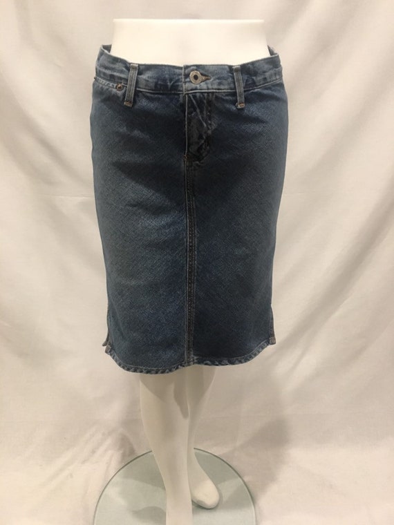 guess denim pencil skirt