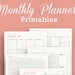 Monthly Planning Printables Kit, Instant Download, A4, A5, US Letter - Etsy