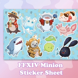 FFXIV Minion Sticker Sheet | 4&quot;x6&quot; Vinyl Sticker Sheet