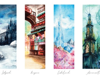 FFXIV Landscape Poster Prints | Lakeland, Ishgard, Amaurot & Kugane | 11"x17"