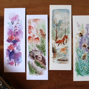 Bosseizoensdierenprints | Wintervos, herfstegel, lentevlinders, zomerbijen | Aquarelafdrukken