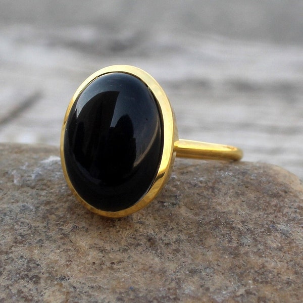 Natural Black Onyx Ring, Sterling Silver Ring, Handmade Ring, Rings For Women, Statement Ring, Promise Ring, Beautiful Ring, Ring Gift