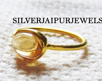 Natural Citrine Ring, Sterling Silver Ring, Statement Ring, Gemstone Ring, November Birthstone, Healing Stone Ring, Organic, Handmade Ring
