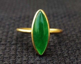 Bague en jade / bague en argent sterling / bague pour femme / bague avec pierres précieuses naturelles / bague faite main / bague tendance / bague de promesse / bague en argent