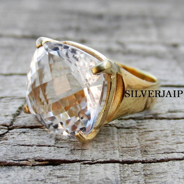 Rock Crystal Ring / Sterling Silver Ring / Statement RIng / Alternative Engagement Ring / Rings For Women / Gemstone Ring / Promise Ring