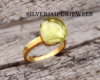 American Seller AR1978 Free Shipping Lemon Quartz Ring Quartz Gemstone 925 Sterling Silver Ring