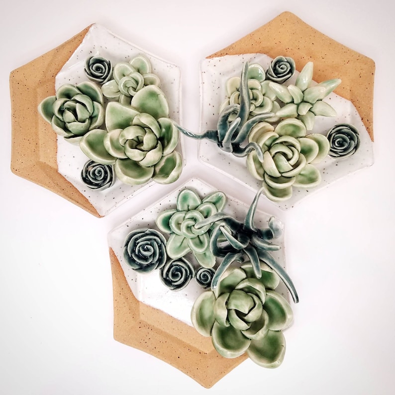 Ceramic Succulent Wall Hanging Home Decor Ceramic Succulent Table Center Piece
