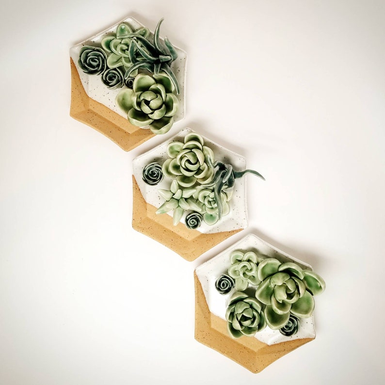 Ceramic Succulent Wall Hanging Home Decor Ceramic Succulent Table Center Piece