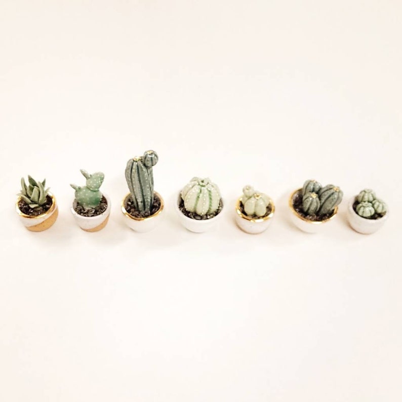 Miniature Ceramic San Pedro Cactus with Planter SAMPLE SALE