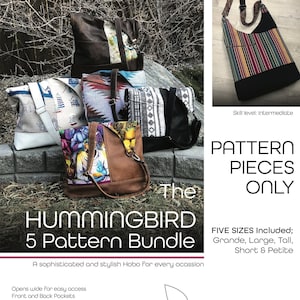 The Hummingbird Hobo PATTERN PIECES BUNDLE -  5 Additional Sizes