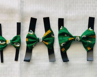 Green Bay Packers-Rodgers Dog Bow Tie; Self-Fastening