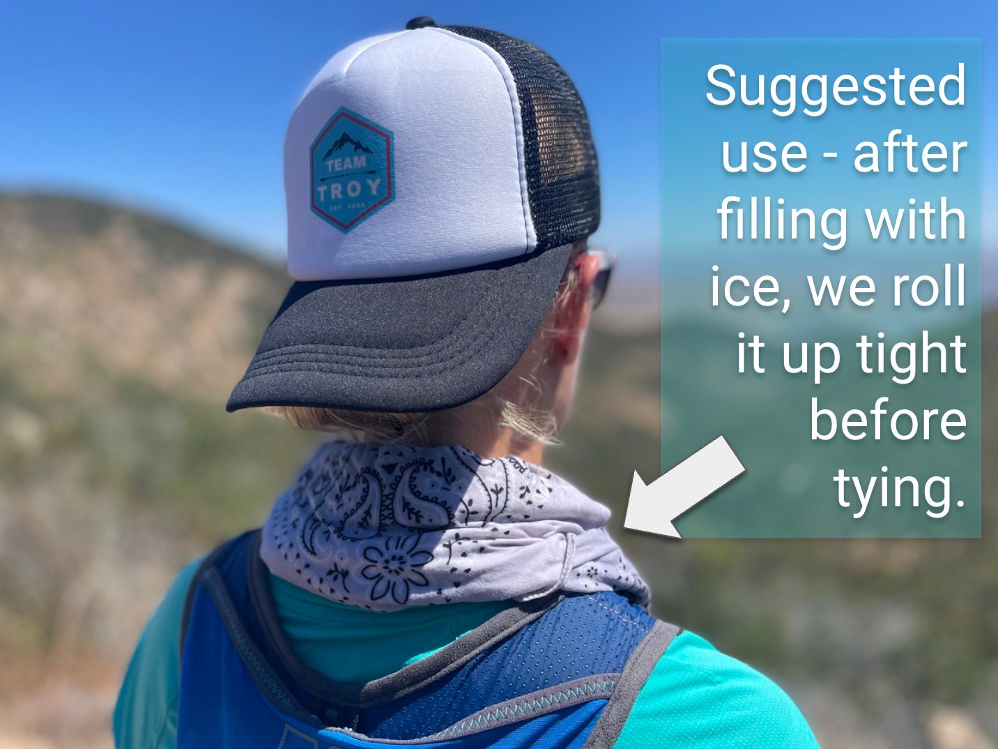 Ice Bandana, Ice Pocket Bandana, Running, Ultra Running, Dog Cooling