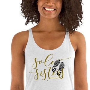 Sole Sisters running shirt Sole Sisters gift Women&#39;s Racerback Tank, Running partner gift t-shirt racerback Running friend gift tank top