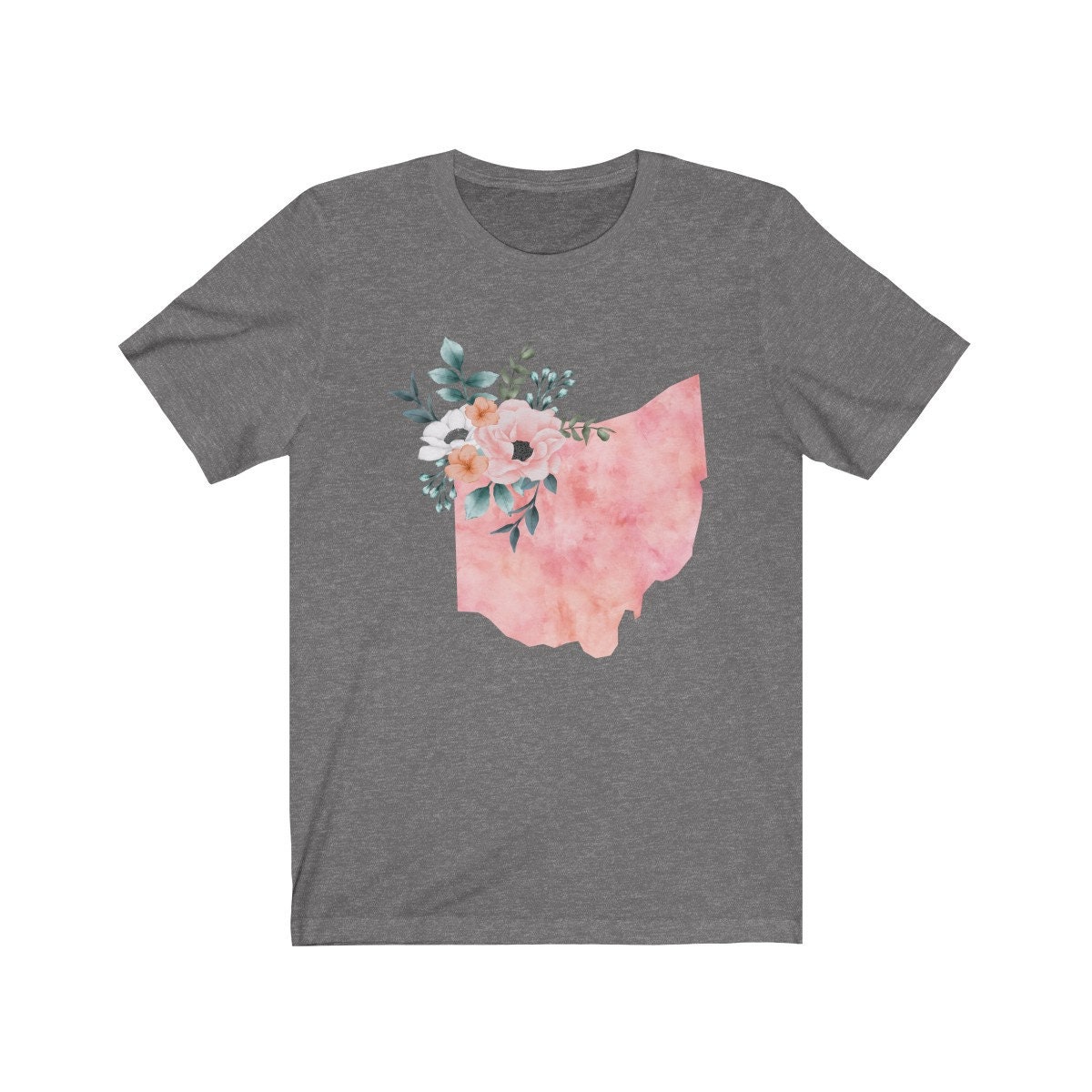 Ohio Home State Watercolor Floral Shirt 