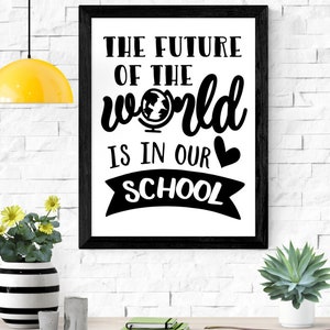 The future of the world is in our school wall art print poster, Classroom art print School Poster quote print Future of the world poster