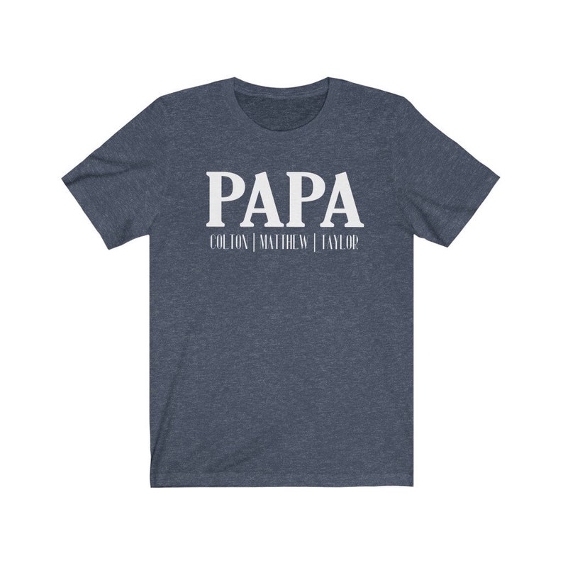 Papa Shirt With Kid's Names Custom Papa Shirt Gift for | Etsy