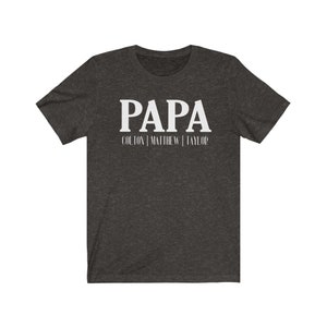 Papa Shirt With Kid's Names Custom Papa Shirt Gift for - Etsy