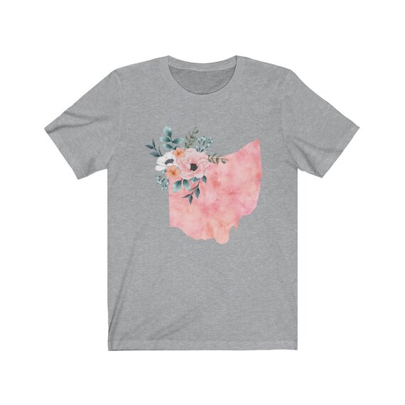 Ohio Home State Watercolor Floral Shirt 
