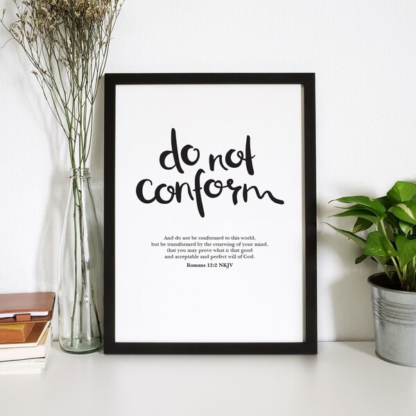 Do Not Conform NKJV Printable, Romans 12:2