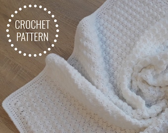 Strukturierte Häkeldecke, Häkelanleitung, Häkeldecke Muster, PDF sofort-Download, Baby Afghan Häkelanleitung
