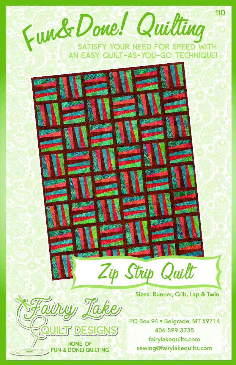 Zip Strip Quilt Fun & Done Quilting Quilting Pattern Quilt as You Go