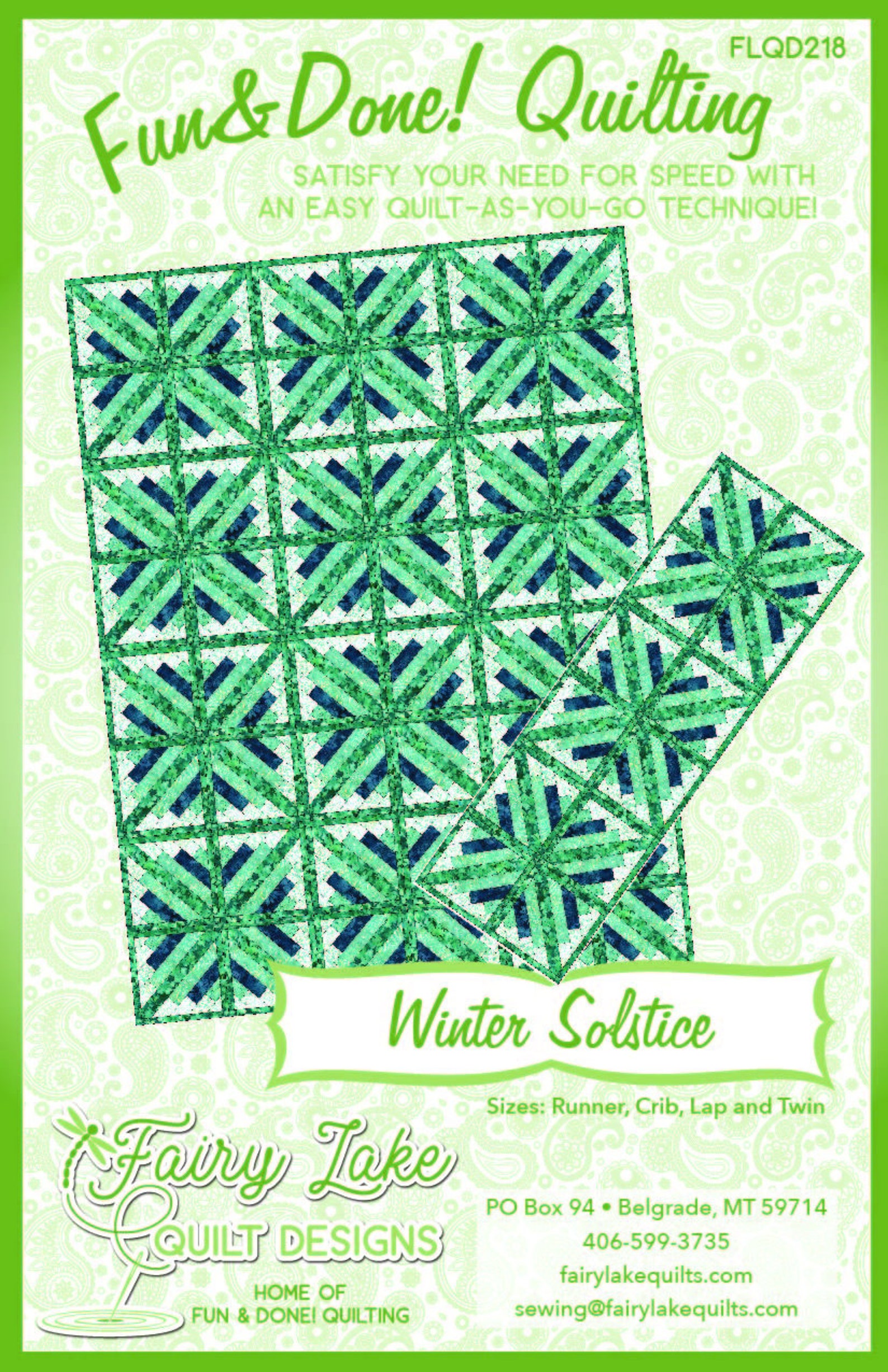 Winter Solstice Quilt Pattern Fun & Done Quilting Quilt as You Go Fairy