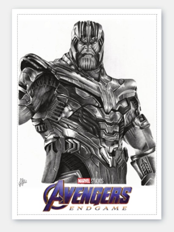 Drawing of Thanos With Infinity Gauntlet  Pencil Drawing Academy  YouTube